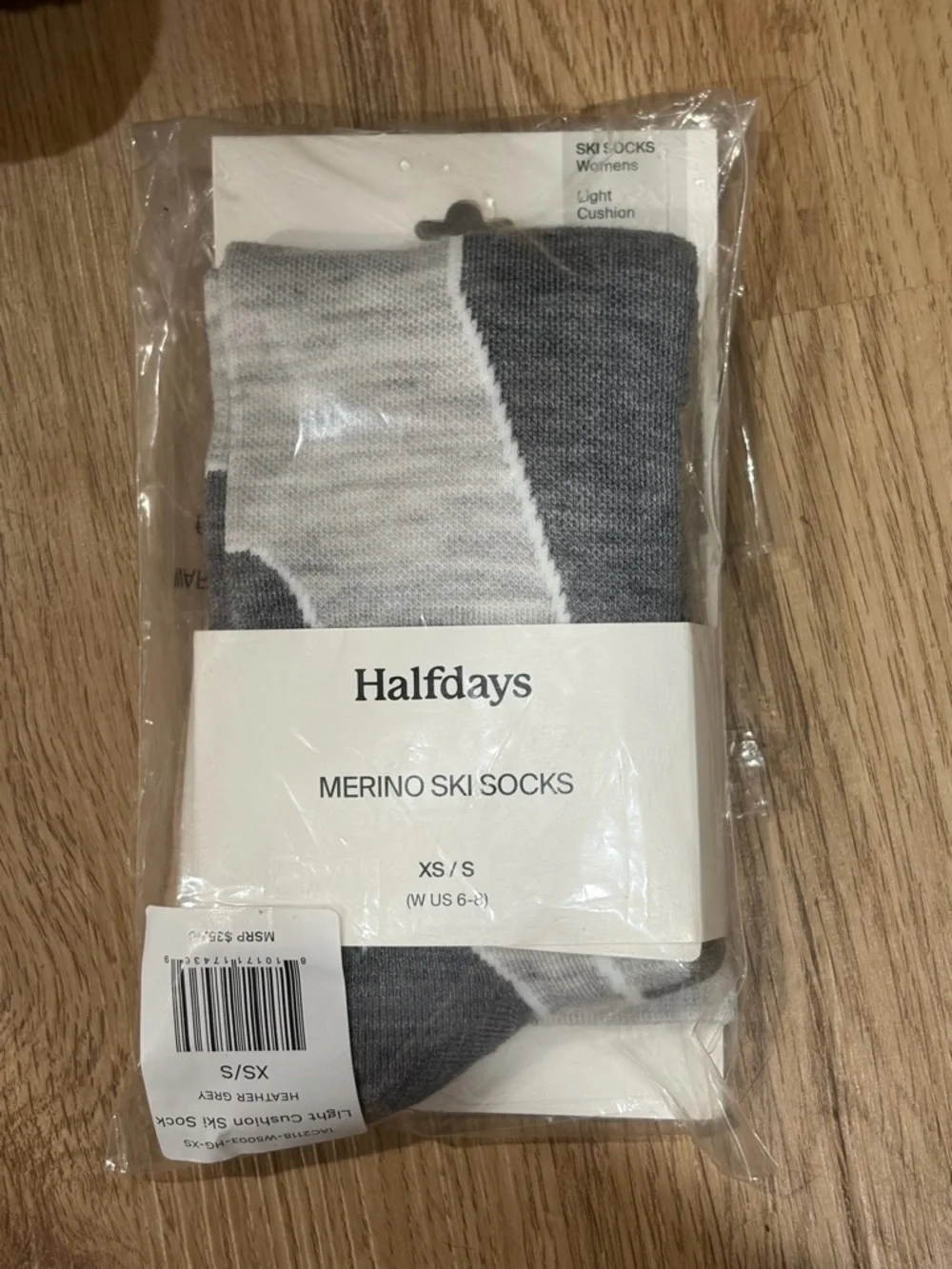 Halfdays Ski Merino Wool Knee-High Ski Performance Socks Gray size 6-8 US